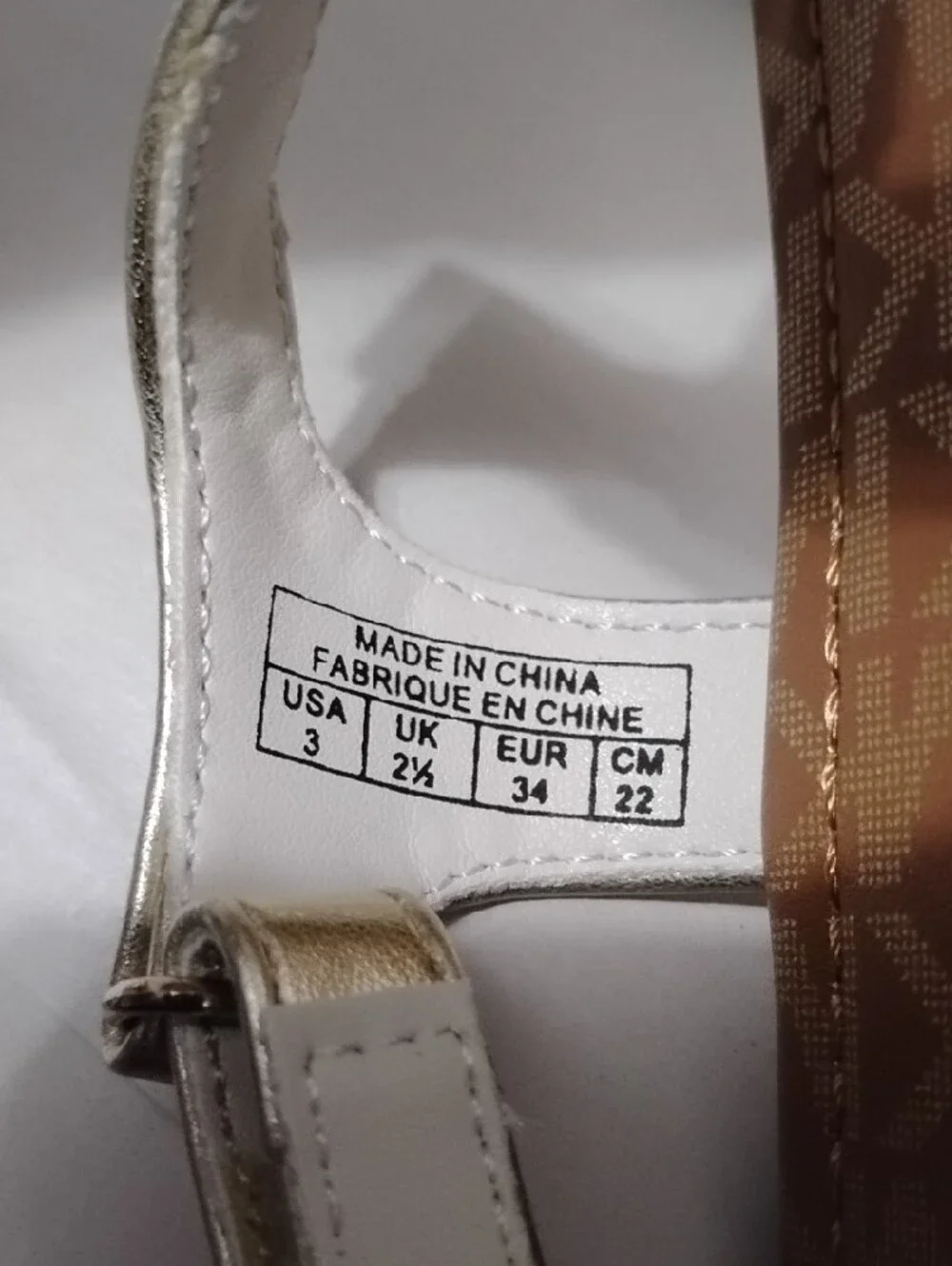 Michael Kors Gold Metallic Bow T-Strap Sandals with MK Logo